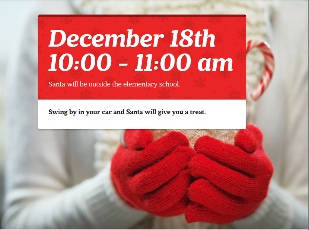 flyer for santa treat from the elementary school