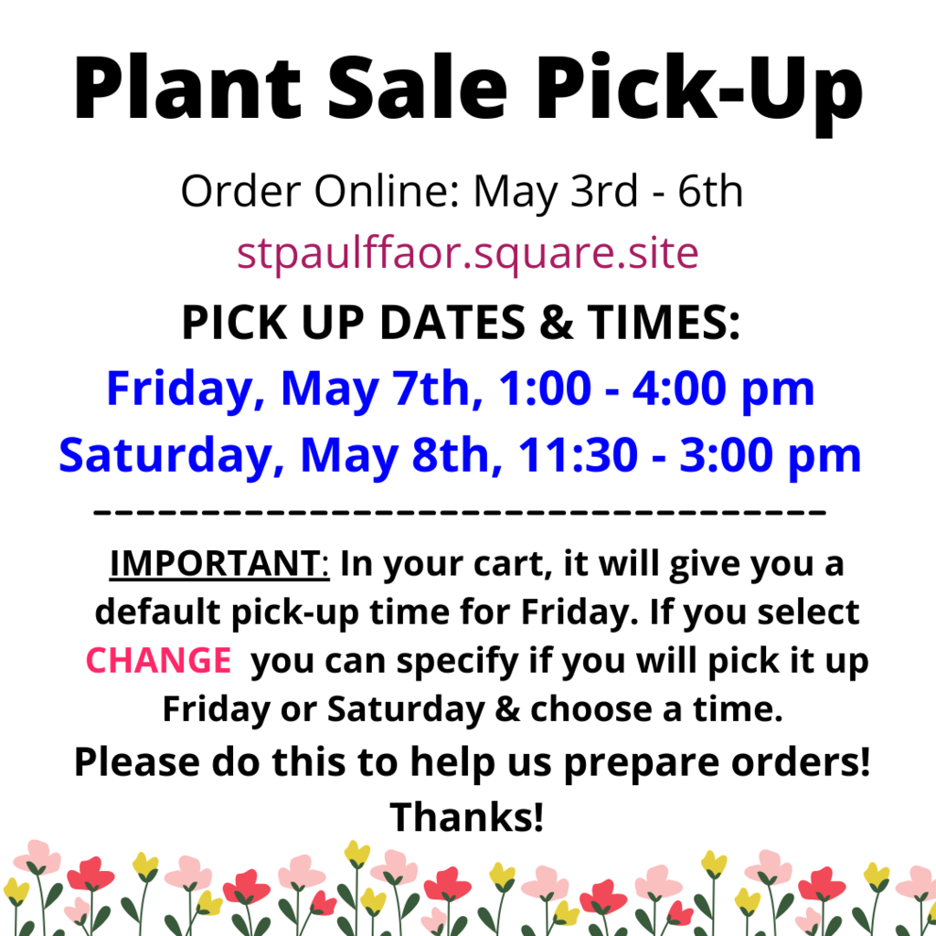 Plant sale pick-up